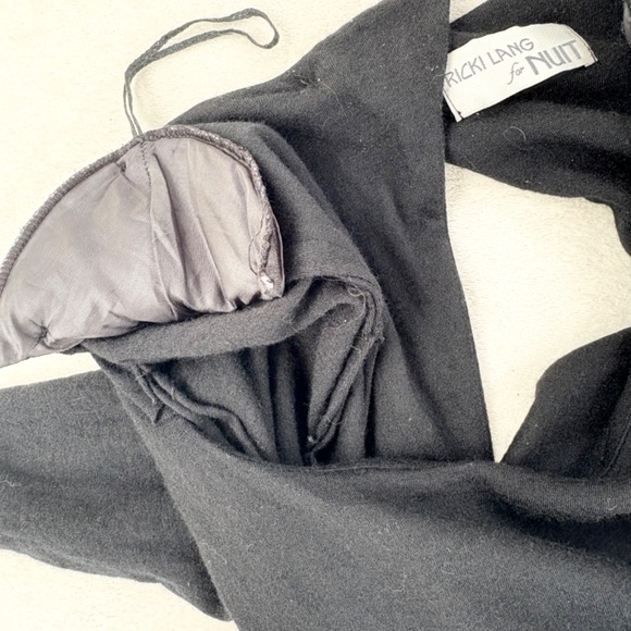 VTG 80s RICKI LANG for Nuit Ball Gown Woven Crinkled-Skirt Whimsigoth Womens 12 - Picture 11 of 16